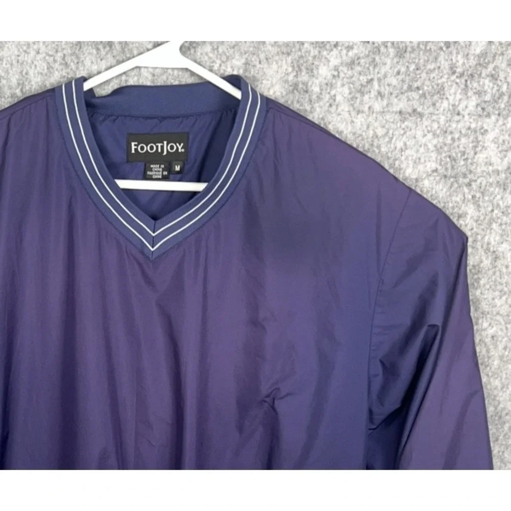 FootJoy Men's Golf Windshirt Pullover V-Neck Purple‎ Lightweight Jacket Medium